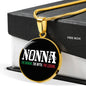 Nonna The Woman The Myth The Legend with Circle Pendant Necklace in Gold & Stainless Steel