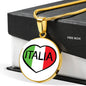 Italia - Heart with Circle Pendant Necklace in Gold & Stainless Steel
