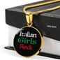Italian Girls Rock With Black Circle Pendant Necklace in Gold & Stainless Steel