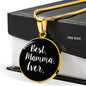 Best Mamma Ever With Black Circle Pendant Necklace in Gold & Stainless Steel