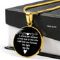 I Will Love You Forever with Circle Pendant Necklace in Gold & Stainless Steel