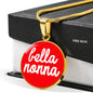 Bella Nonna with Red Circle Pendant Necklace in Gold & Stainless Steel