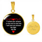 I Will Love You Forever Red with Circle Pendant Necklace in Gold & Stainless Steel