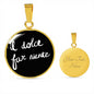 Italian Sweetness of Doing Nothing with Circle Pendant Necklace in Gold & Stainless Steel