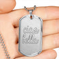 Ciao Bella Dog Tag Pendant with Military Chain in Stainless Steel & Gold option