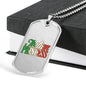 Italian Princess Dog Tag Pendant with Military Chain in Stainless Steel & Gold option