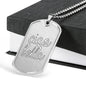 Ciao Bella Dog Tag Pendant with Military Chain in Stainless Steel & Gold option
