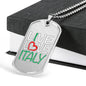 Live Love Italy Dog Tag Pendant with Military Chain in Stainless Steel & Gold option