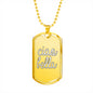 Ciao Bella Dog Tag Pendant with Military Chain in Stainless Steel & Gold option