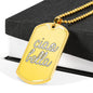 Ciao Bella Dog Tag Pendant with Military Chain in Stainless Steel & Gold option