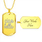 Ciao Bella Dog Tag Pendant with Military Chain in Stainless Steel & Gold option