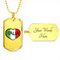 Italia Dog Tag Pendant with Military Chain in Stainless Steel & Gold option