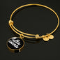 Bella Nonna With Black Circle Charm Bangle in Gold & Stainless Steel
