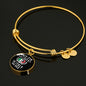 This Zia is Loved To Italy and Back with Circle Charm Bangle in Gold & Stainless Steel