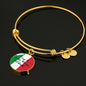 I Love U to the Moon and Back with Circle Charm Bangle in Gold & Stainless Steel