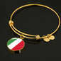 Italian Flag Circle Bangle in Gold & Stainless Steel