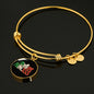 Italian Princess with Circle Charm Bangle in Gold & Stainless Steel