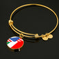 American Italian With Circle Charm Bangle in Gold & Stainless Steel