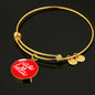 Ciao Bella With Red Circle Charm Bangle in Gold & Stainless Steel