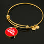 Bella Mamma with Red Circle Charm Bangle in Gold & Stainless Steel