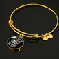 This Nonna is Loved to Italy and Back with Circle Charm Bangle in Gold & Stainless Steel