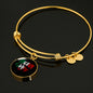 Italian Wifey With Circl Charm Bangle in Gold & Stainless Steel