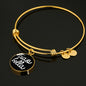 Ciao Bella With Black Circle Charm Bangle in Gold & Stainless Steel