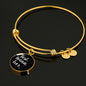 Best Nonna Ever With Black Circle Charm Bangle in Gold & Stainless Steel