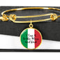 I Love U to the Moon and Back with Circle Charm Bangle in Gold & Stainless Steel
