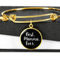 Best Mamma Ever with Black Circle Charm Bangle in Gold & Stainless Steel