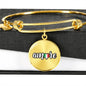 Amore with Transparent Circle Charm Bangle in Gold & Stainless Steel