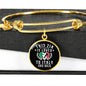This Zia is Loved To Italy and Back with Circle Charm Bangle in Gold & Stainless Steel