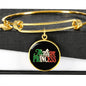 Italian Princess with Circle Charm Bangle in Gold & Stainless Steel