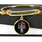 American Grown with Italian Roots Circle Charm Bangle in Gold & Stainless Steel