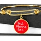 Best Mamma Ever with Red Circle Charm Bangle in Gold & Stainless Steel