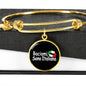 Kiss Me I'm Italian with Circle Charm Bangle in Gold & Stainless Steel