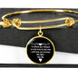 I Will Love You Forever with Circle Charm Bangle in Gold & Stainless Steel