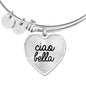 Ciao Bella with Heart Charm Bangle in Gold & Silver option