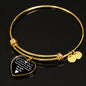 I Will Love You Forever with Heart Charm Bangle in Gold & Stainless Steel