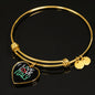 Live Love Italy with Heart Charm Bangle in Gold & Stainless Steel