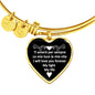 I Will Love You Forever with Heart Charm Bangle in Gold & Stainless Steel