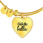 Ciao Bella with Heart Charm Bangle in Gold & Silver option