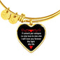 I Will Love You Forever in Red with Heart Charm Bangle in Gold & Stainless Steel