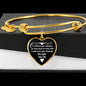 I Will Love You Forever with Heart Charm Bangle in Gold & Stainless Steel