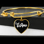 Ti Amo with Heart Charm Bangle in Gold & Stainless Steel