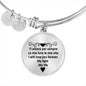 I Will Love You Forever with Transparent Circle Charm Bangle in Gold & Stainless Steel