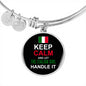 Let the Italian Girl Handle It With Circle Charm Bangle in Gold & Stainless Steel