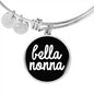 Bella Nonna With Black Circle Charm Bangle in Gold & Stainless Steel