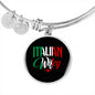 Italian Wifey With Circl Charm Bangle in Gold & Stainless Steel