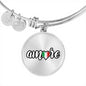 Amore with Transparent Circle Charm Bangle in Gold & Stainless Steel